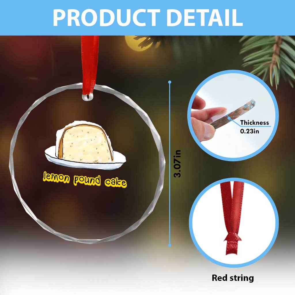 Lemon Pound Cake Funny Meme Crystal Glass Ornament Viral Edgy Hip Hop Humor Parody Gift for Rap Fans