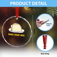 Lemon Pound Cake Funny Meme Crystal Glass Ornament Viral Edgy Hip Hop Humor Parody Gift for Rap Fans