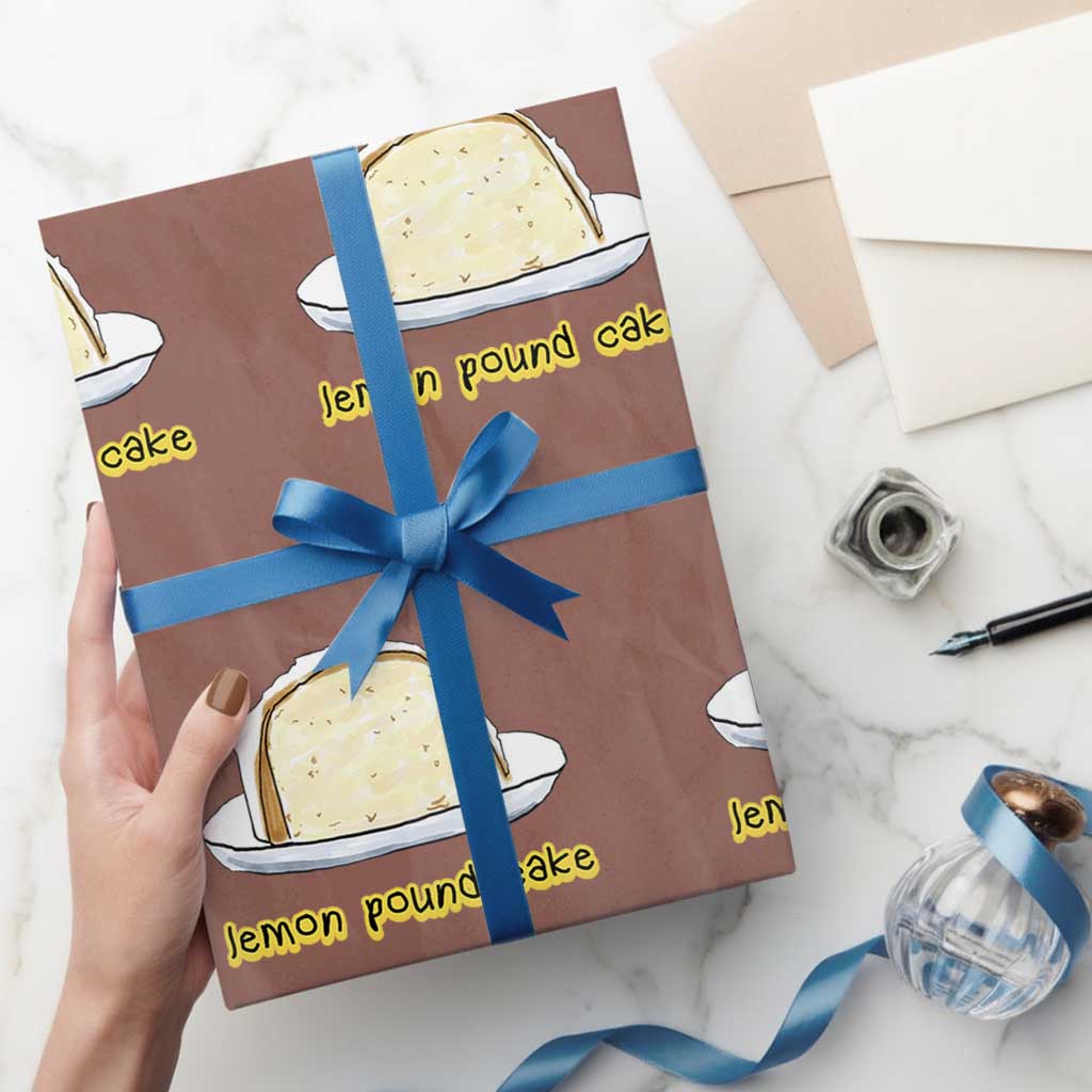 Lemon Pound Cake Funny Meme Wrapping Paper Roll Viral Edgy Hip Hop Humor Parody Gift for Rap Fans