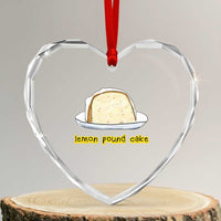 Lemon Pound Cake Funny Meme Heart Crystal Glass Ornament Viral Edgy Hip Hop Humor Parody Gift for Rap Fans