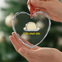 Lemon Pound Cake Funny Meme Heart Crystal Glass Ornament Viral Edgy Hip Hop Humor Parody Gift for Rap Fans