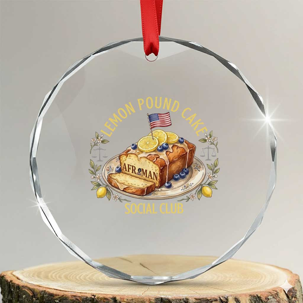 Lemon Pound Cake Social Club Crystal Glass Ornament Funny Viral Meme Dessert Parody Rap Fans