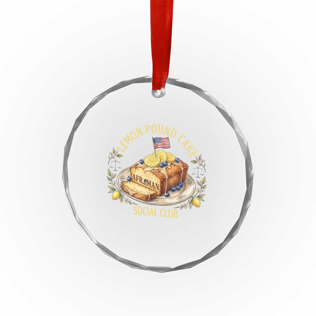 Lemon Pound Cake Social Club Crystal Glass Ornament Funny Viral Meme Dessert Parody Rap Fans