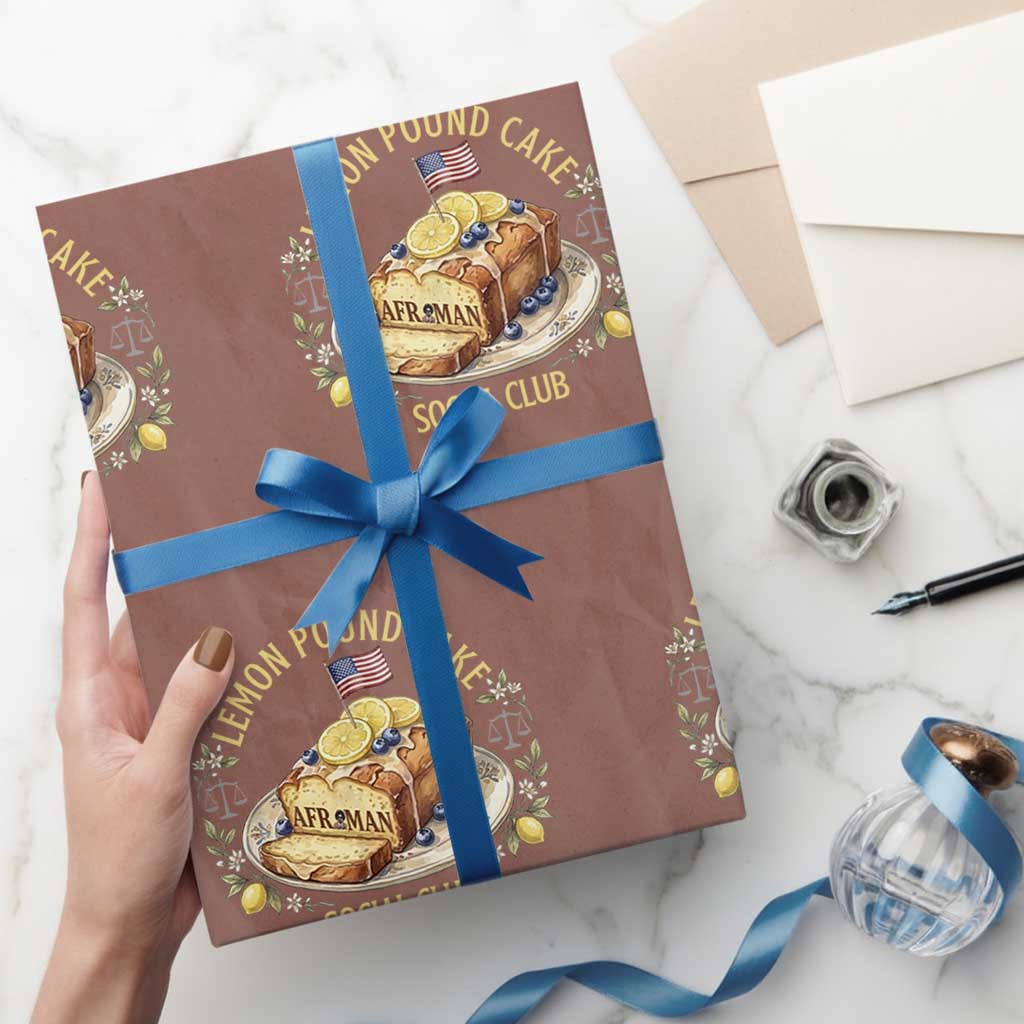 Lemon Pound Cake Social Club Wrapping Paper Roll Funny Viral Meme Dessert Parody Rap Fans