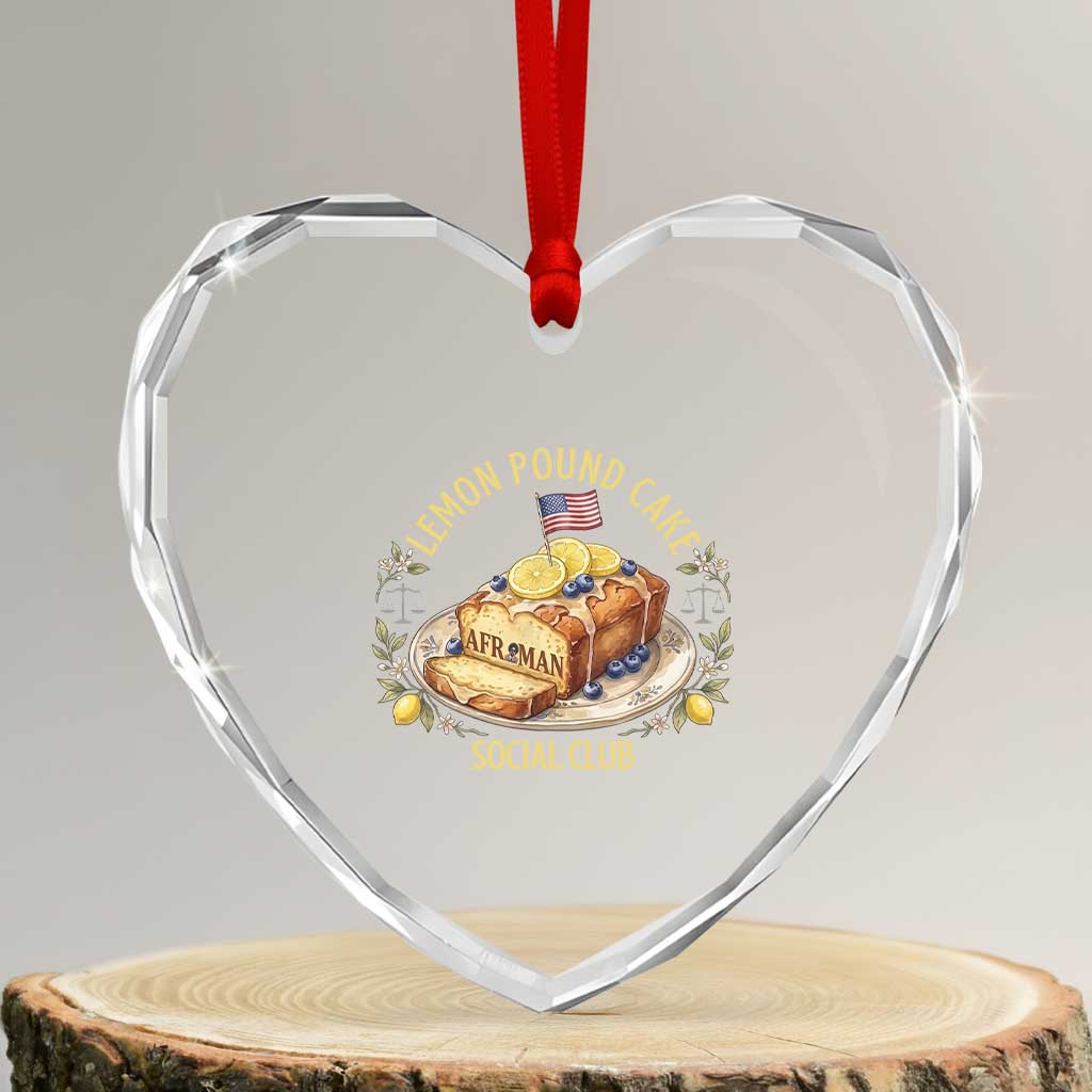 Lemon Pound Cake Social Club Heart Crystal Glass Ornament Funny Viral Meme Dessert Parody Rap Fans