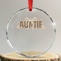 Leopard Auntie Crystal Glass Ornament Coquette Bow Cute Gift For Aunt