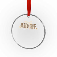 Leopard Auntie Crystal Glass Ornament Coquette Bow Cute Gift For Aunt