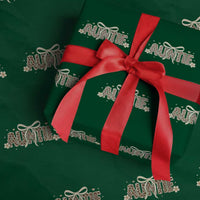 Leopard Auntie Wrapping Paper Roll Coquette Bow Cute Gift For Aunt