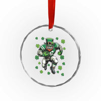 Leprechaun Football Dabbing Pose Crystal Glass Ornament Lucky Irish Gift