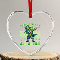 Leprechaun Six Seven Meme Heart Crystal Glass Ornament Funny St Patricks Day Gift