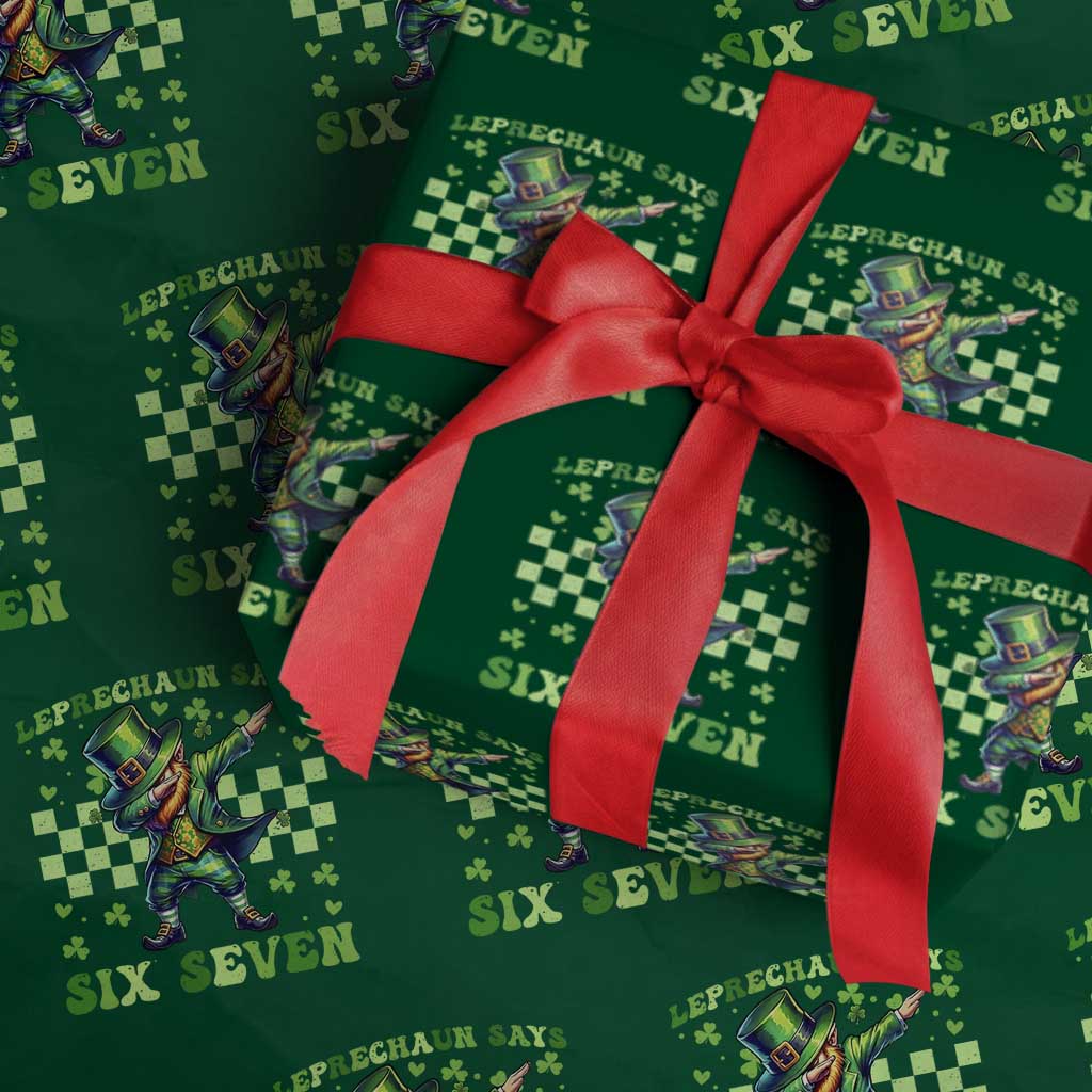 Leprechaun Six Seven Meme Wrapping Paper Roll Funny St Patricks Day Gift