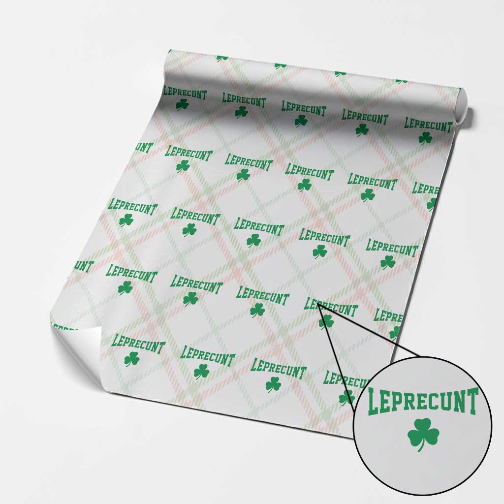 Leprecunt Bold Shamrock Graphic Wrapping Paper Roll Funny Irish St Patricks Day Party Adult Humor