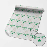 Leprecunt Bold Shamrock Graphic Wrapping Paper Roll Funny Irish St Patricks Day Party Adult Humor