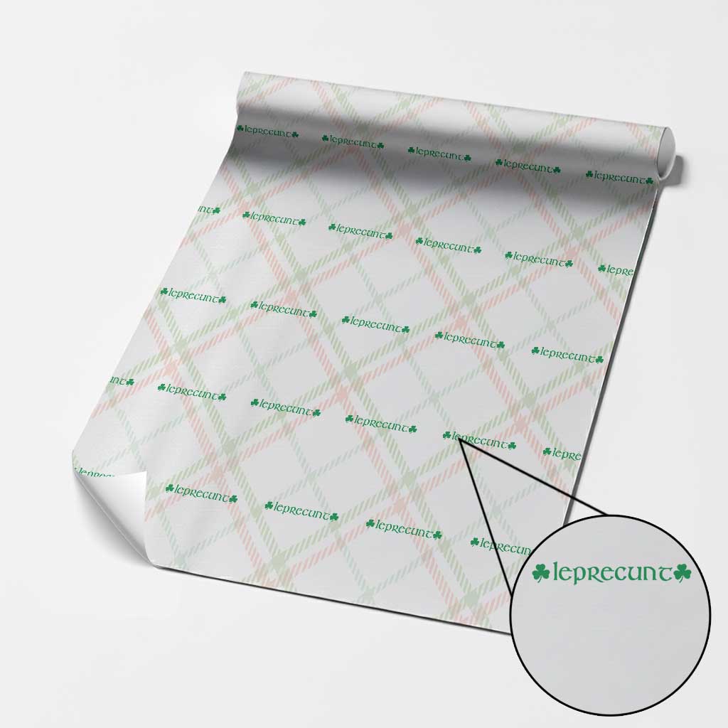 Leprecunt Celtic Style Shamrock Graphic Wrapping Paper Roll Edgy Irish Adult Humor for St Patricks Day