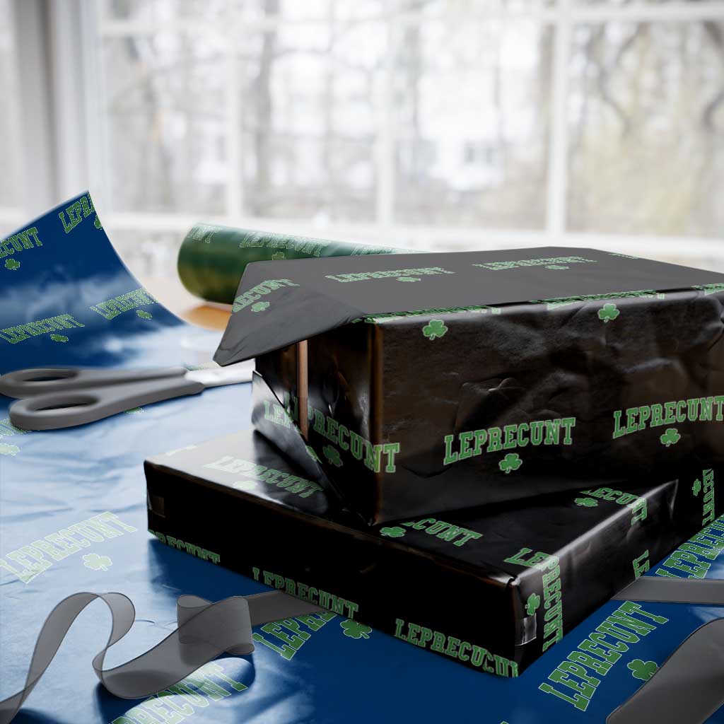Leprecunt Shamrock Wrapping Paper Roll St Patricks Day Funny Irish Adult Humor