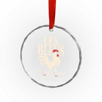 Les Bleus France Soccer Retro Rooster Graphic Crystal Glass Ornament Proud Passionate French Pride Vintage Football Fans Gear