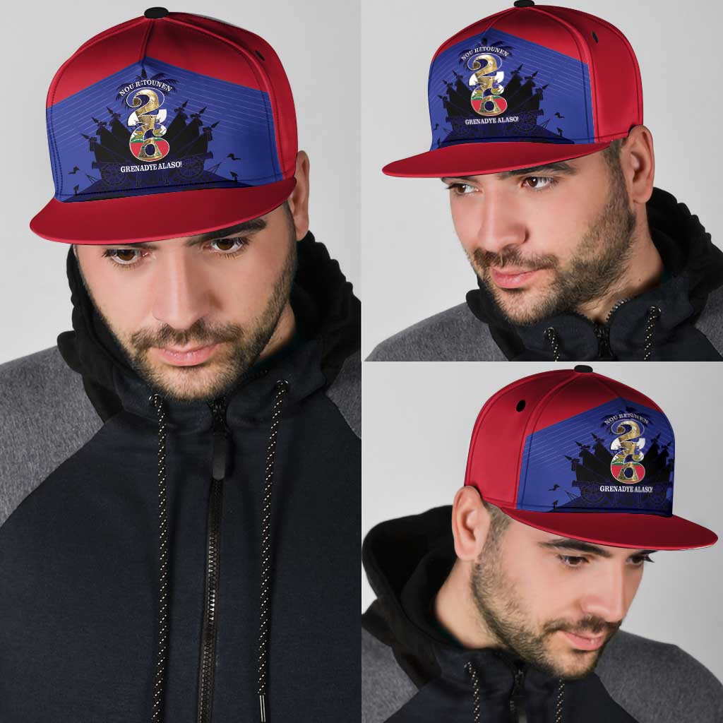 Les Grenadiers Haiti Football Snapback Cap 2026 Nou Retounen Blue Version - Wonder Print Shop