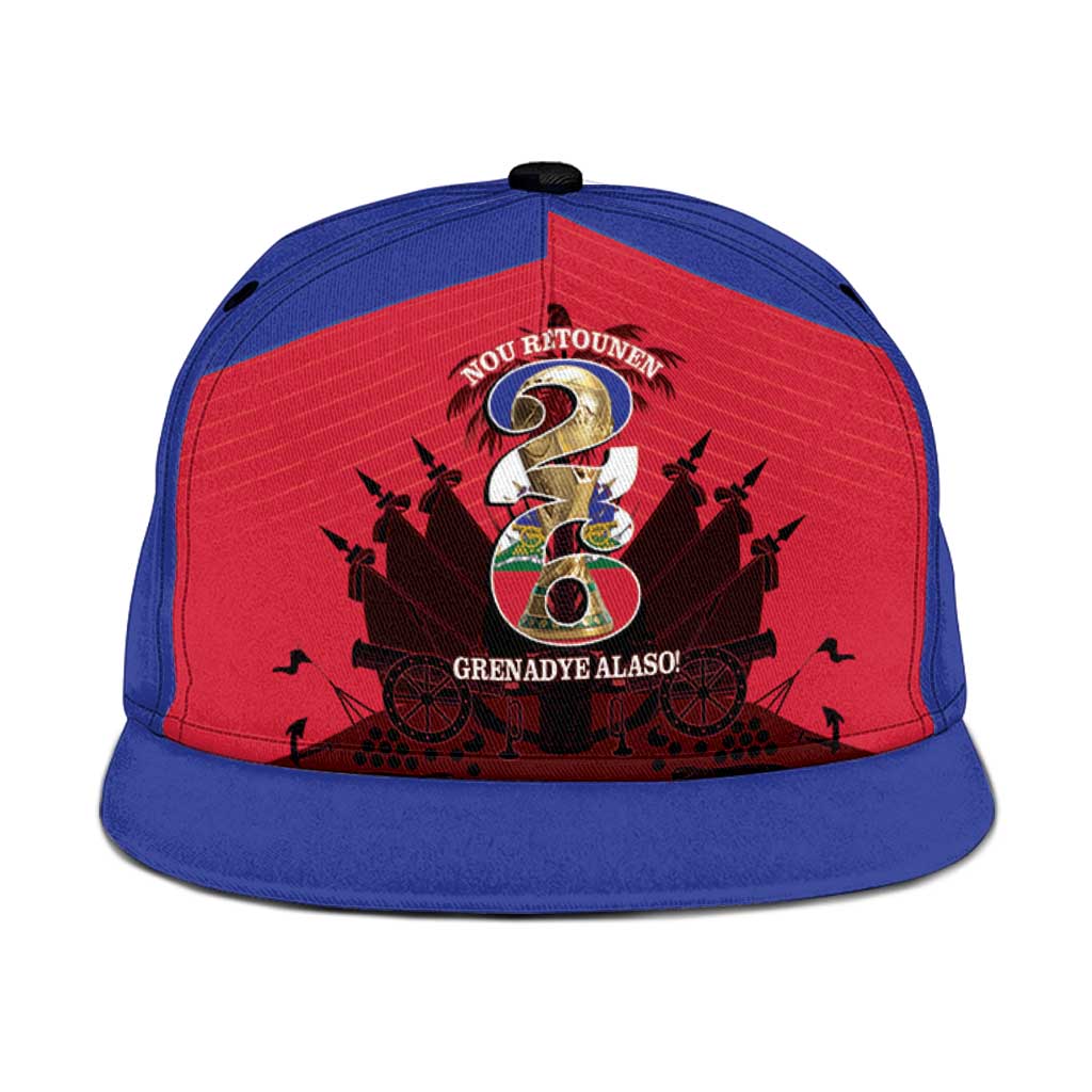 Les Grenadiers Haiti Football Snapback Cap 2026 Nou Retounen Red Version - Wonder Print Shop