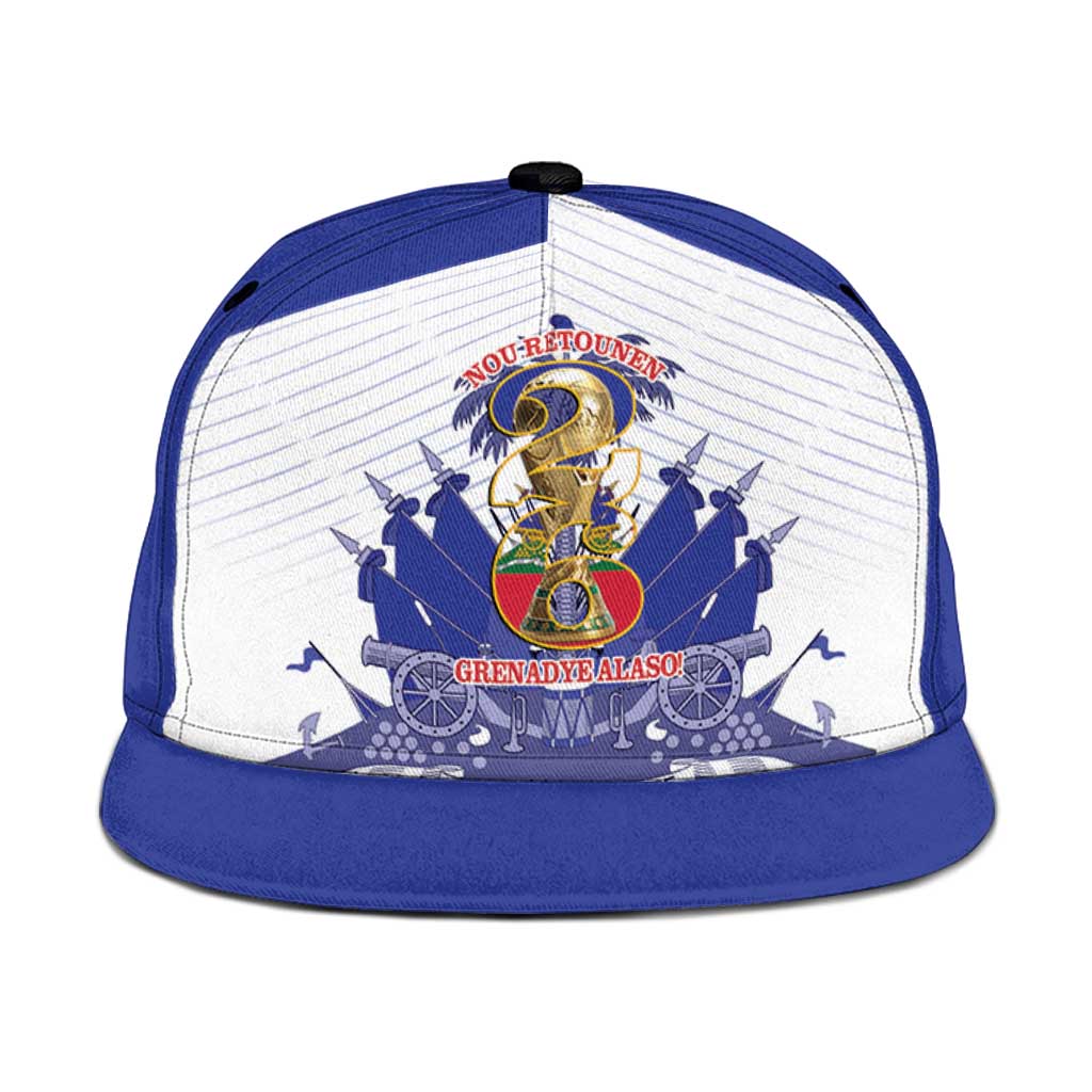 Les Grenadiers Haiti Football Snapback Cap 2026 Nou Retounen White Version - Wonder Print Shop