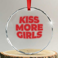 Lesbian Crystal Glass Ornament Kiss More Girls Funny Pride Month - Wonder Print Shop