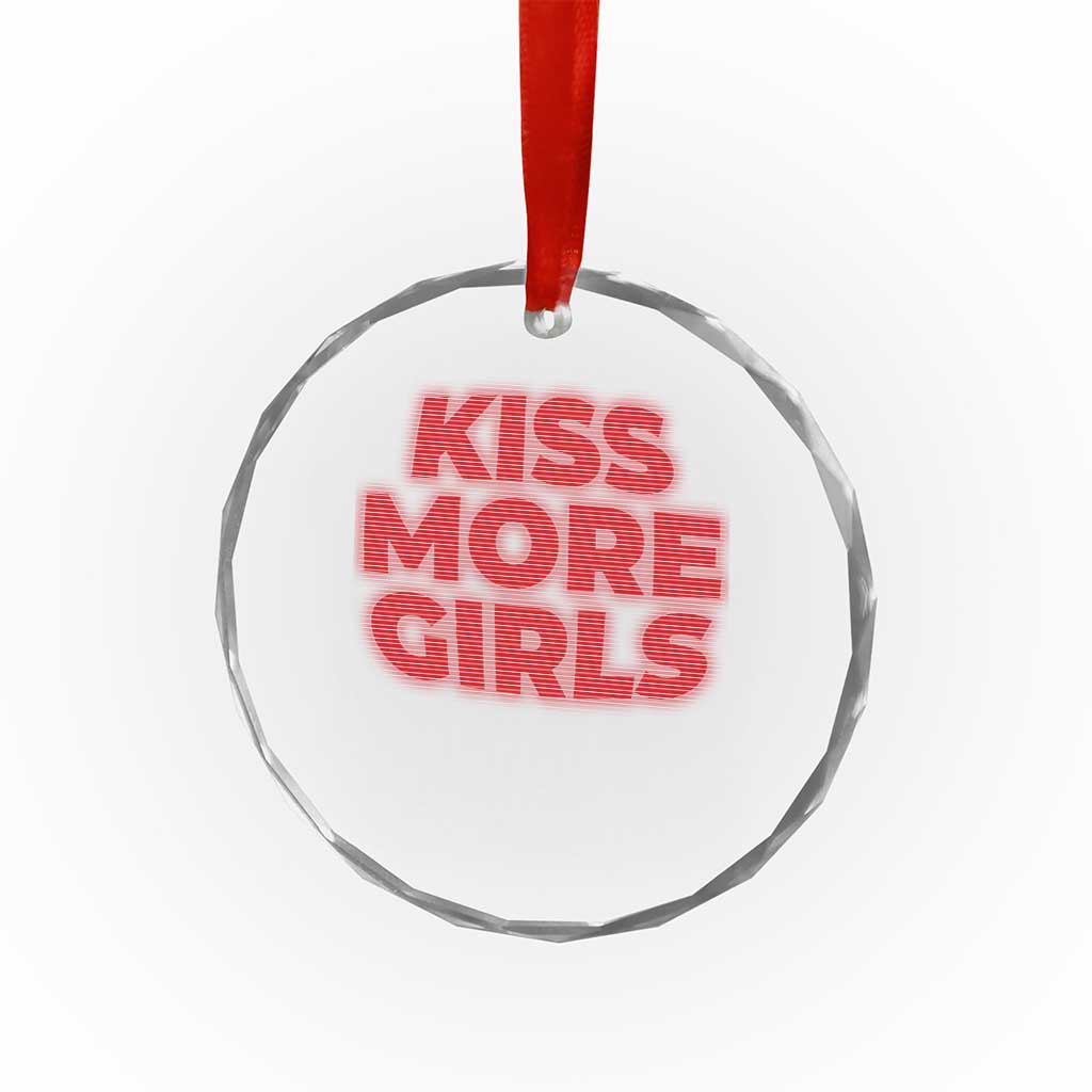 Lesbian Crystal Glass Ornament Kiss More Girls Funny Pride Month - Wonder Print Shop
