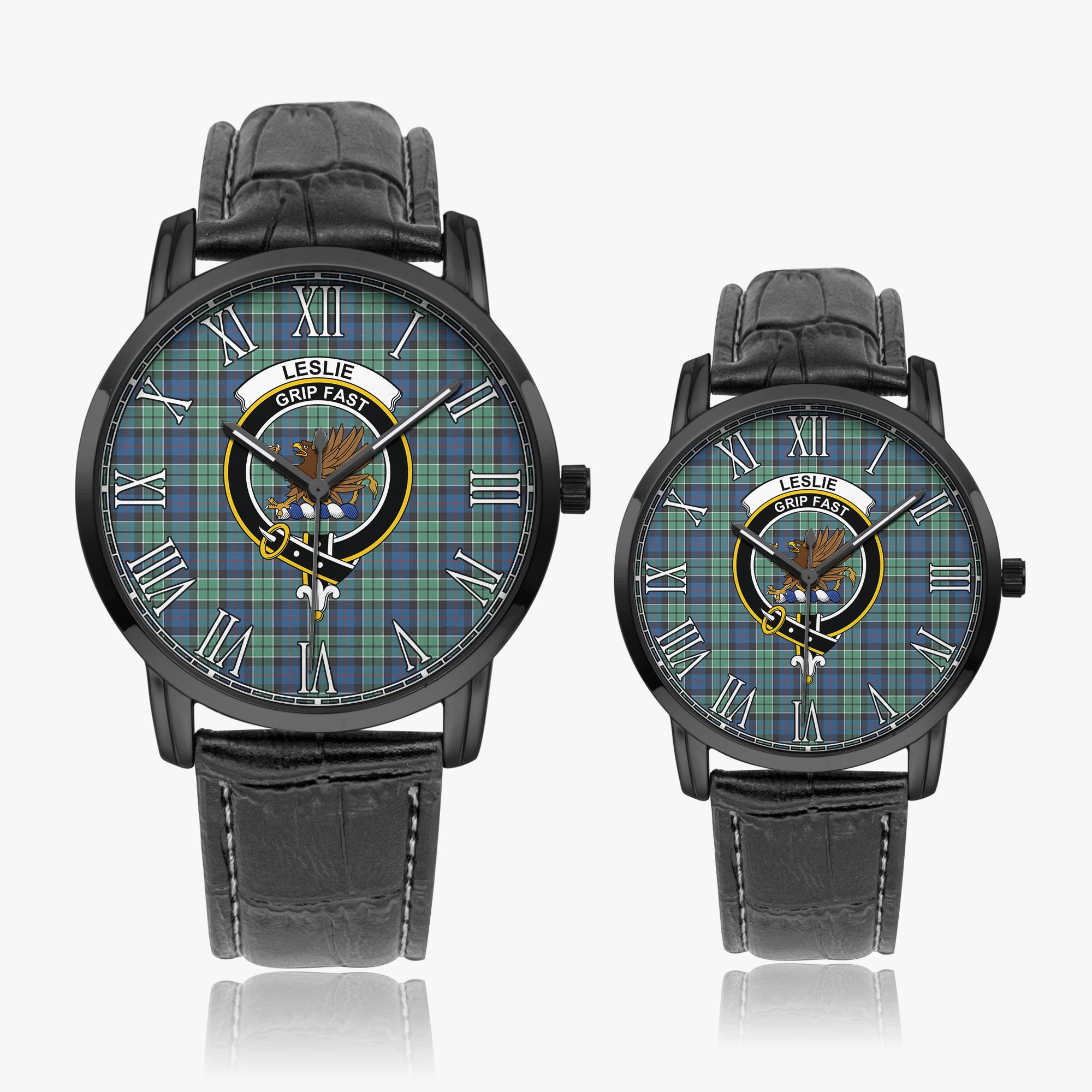 leslie-hunting-ancient-family-crest-quartz-watch-with-leather-strap-tartan-instafamous-quartz-leather-strap-watch