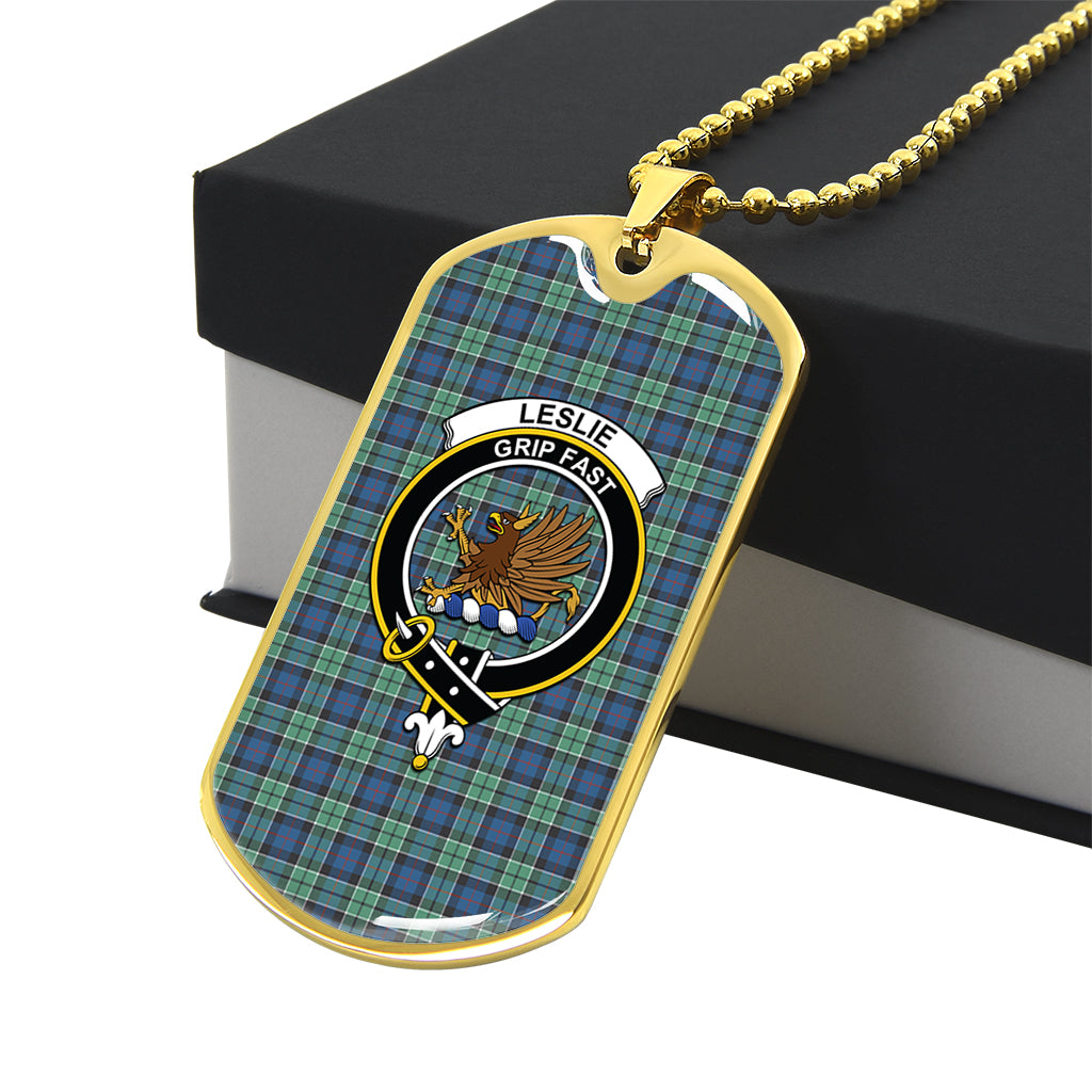 leslie-hunting-ancient-tartan-family-crest-gold-military-chain-dog-tag