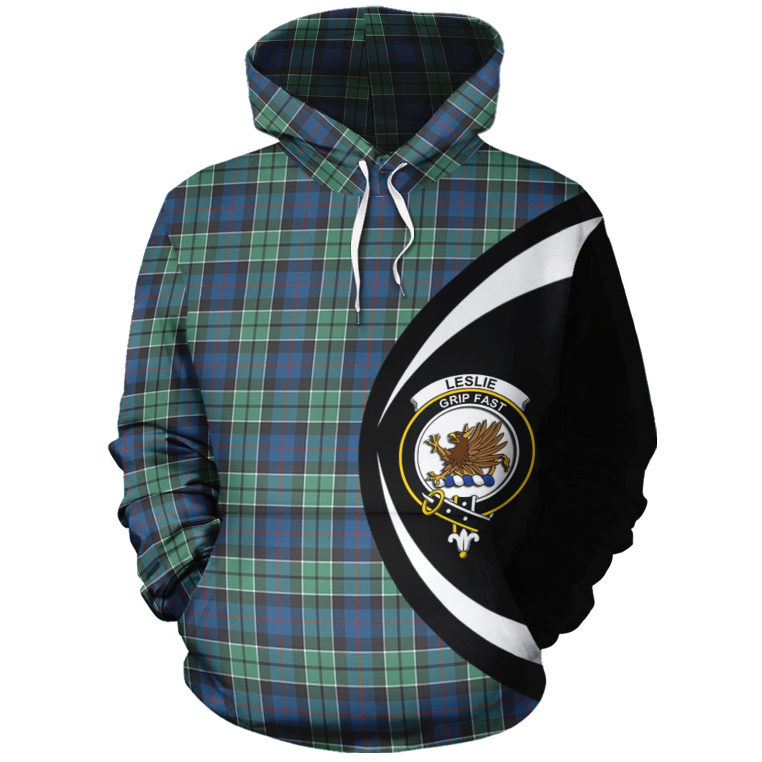 scottish-leslie-hunting-ancient-clan-crest-circle-style-tartan-hoodie