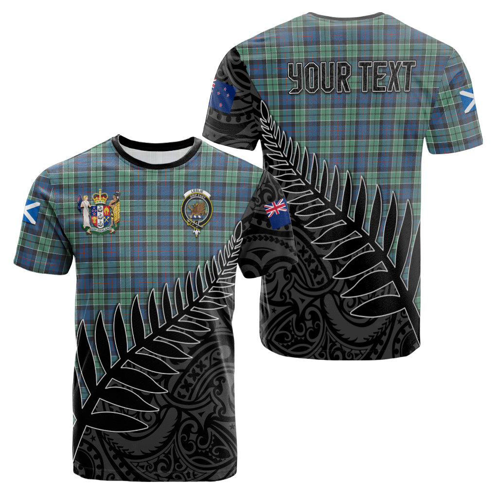 leslie-hunting-ancient-tartan-family-crest-t-shirt-with-fern-leaves-and-coat-of-arm-of-nea-zealand