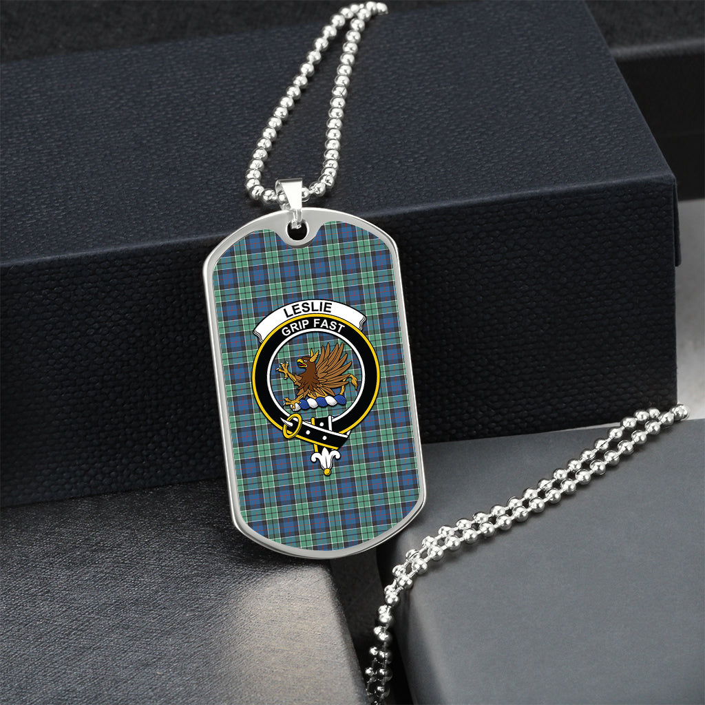 leslie-hunting-ancient-tartan-family-crest-silver-military-chain-dog-tag