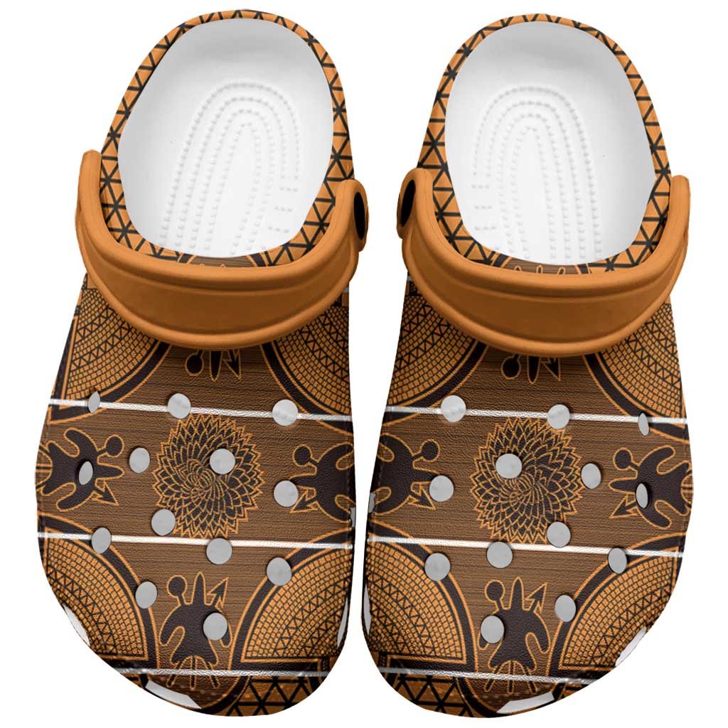 Lesotho Seanamarena Clogs Shoes Basotho Traditional Blanket Style - Orange - Wonder Print Shop