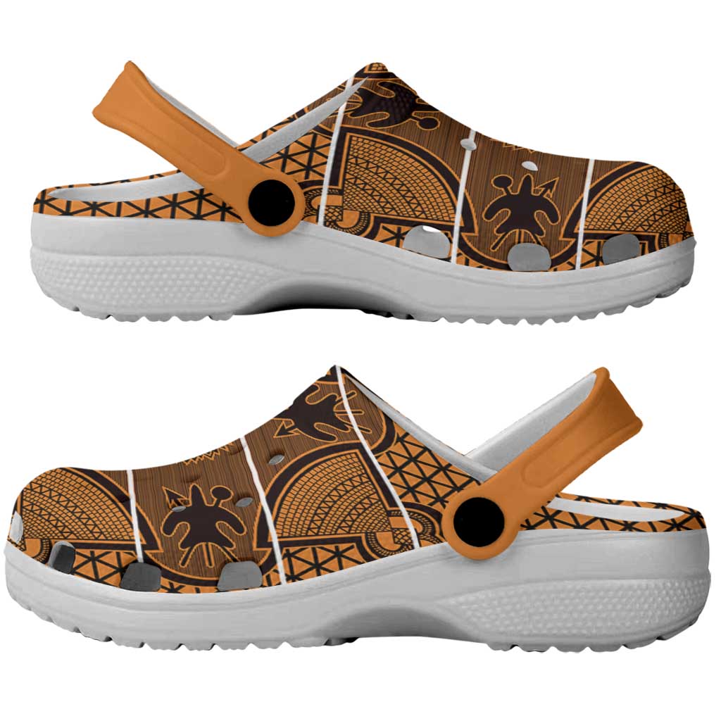 Lesotho Seanamarena Clogs Shoes Basotho Traditional Blanket Style - Orange - Wonder Print Shop