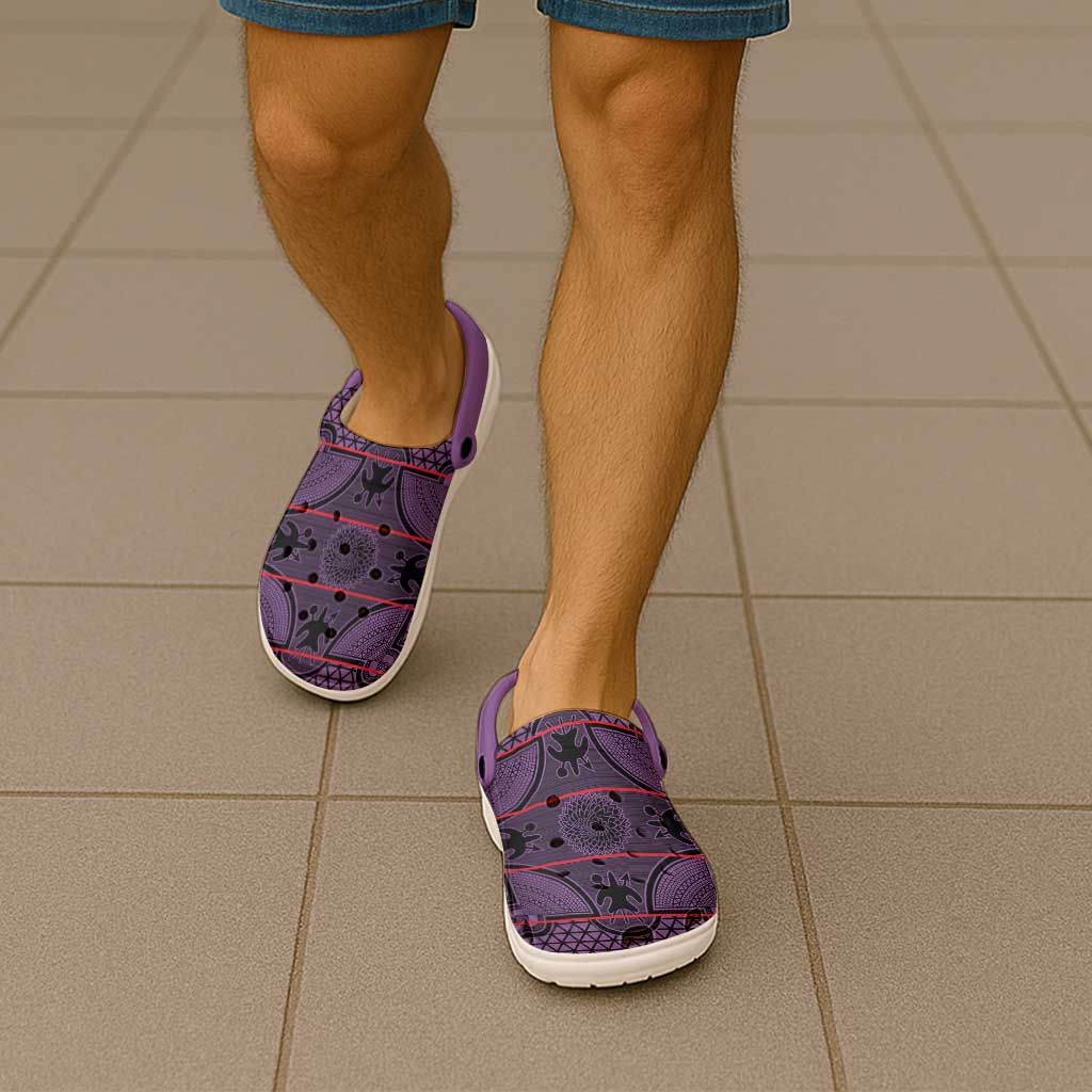 Lesotho Seanamarena Clogs Shoes Basotho Traditional Blanket Style - Violet - Wonder Print Shop