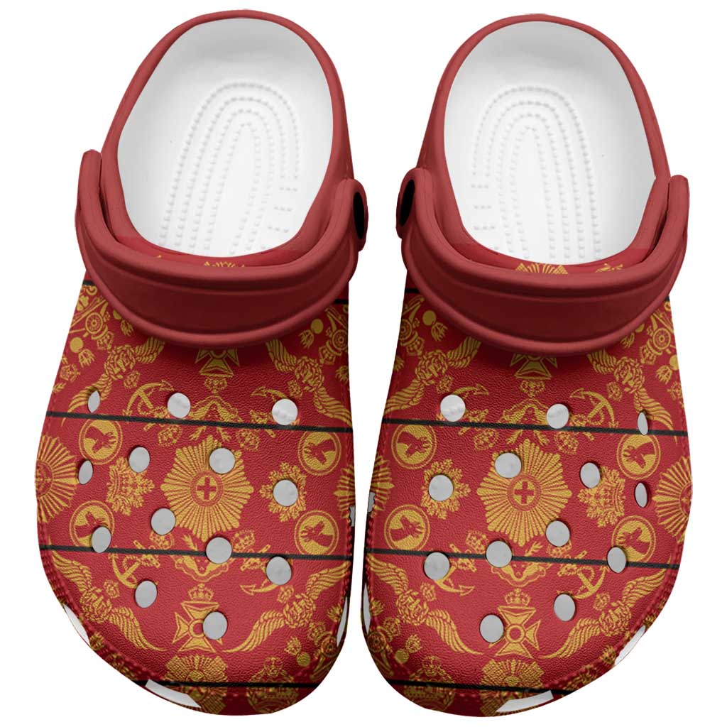 Lesotho Seanamarena Kharetsa Royal Red Clogs Shoes Basotho Traditional Blanket Style - Wonder Print Shop