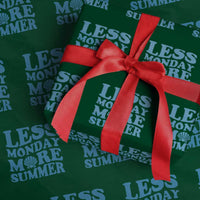 Less Monday More Summer Wrapping Paper Roll Retro Beach Seashell Graphic