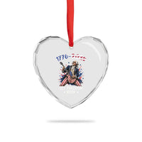 Let Freedom Rock George Washington Rock Star Heart Crystal Glass Ornament Funny Electric Guitar Player American Flag Suit 1776 to 2026 Semiquincentennial