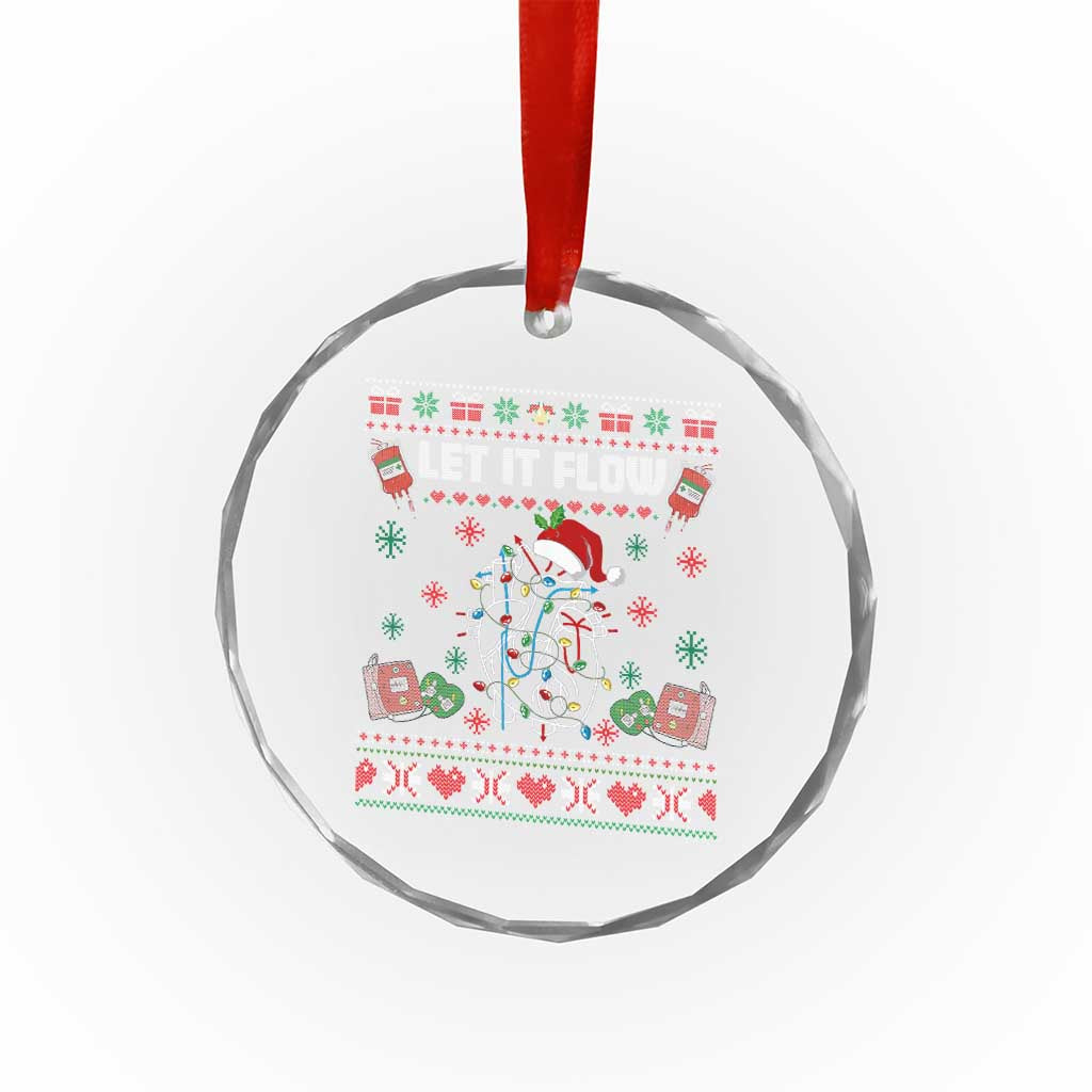 Let It Flow Christmas Crystal Glass Ornament Anatomy Heart Cardiac Nurse Santa Xmas - Wonder Print Shop