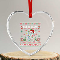Let It Flow Christmas Heart Crystal Glass Ornament Anatomy Heart Cardiac Nurse Santa Xmas - Wonder Print Shop