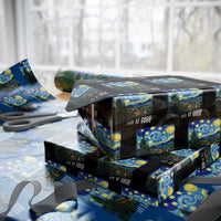 Let It Gogh Funny Vincent Van Gogh Wrapping Paper Roll Starry Night Design Art Lover