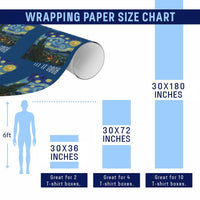 Let It Gogh Funny Vincent Van Gogh Wrapping Paper Roll Starry Night Design Art Lover
