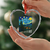 Let It Gogh Funny Vincent Van Gogh Heart Crystal Glass Ornament Starry Night Design Art Lover