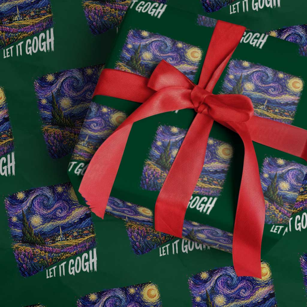 Let it Gogh Funny Vincent Van Gogh Starry Night Wrapping Paper Roll