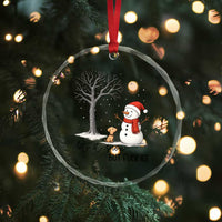 Let It Snow But Fuck Ice Crystal Glass Ornament Funny Snowman Christmas Winter - Wonder Print Shop