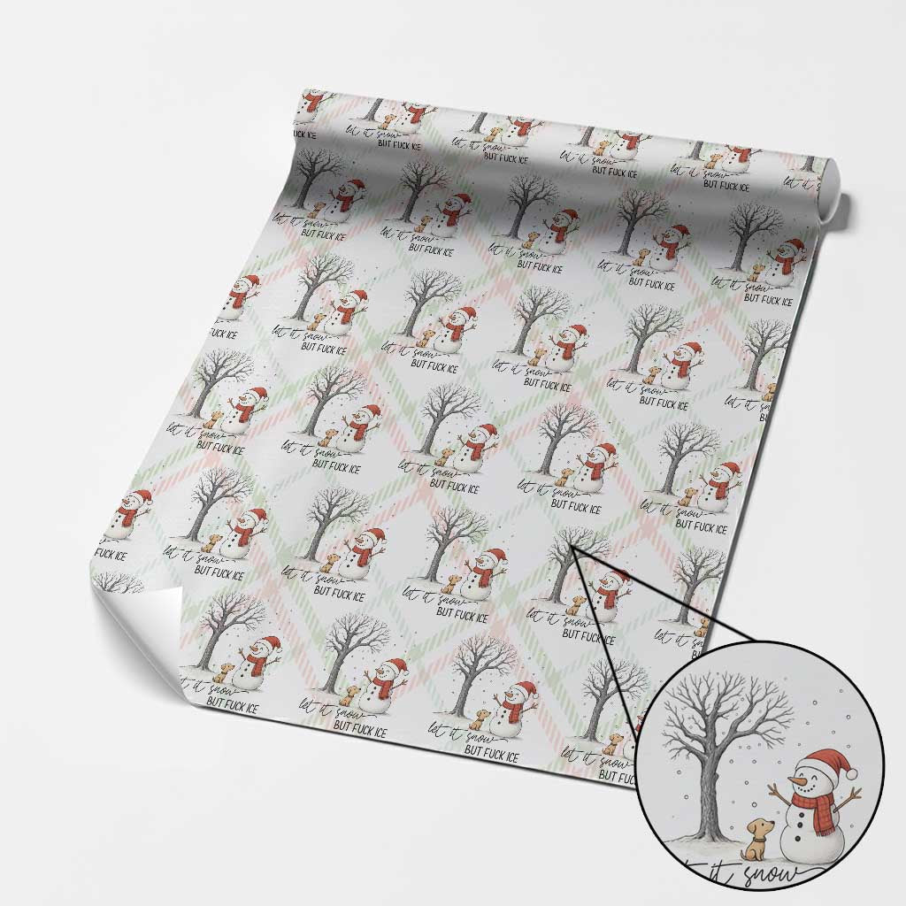 Let It Snow But Fuck Ice Wrapping Paper Roll Funny Snowman Christmas Winter - Wonder Print Shop