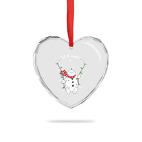 Let It Snow Cute Snowman Xmas Heart Crystal Glass Ornament - Wonder Print Shop