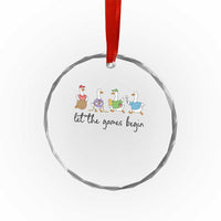 Let the Games Begin Cute Geese Crystal Glass Ornament Field Day Whimsical School Sports