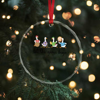 Let the Games Begin Cute Geese Crystal Glass Ornament Field Day Whimsical School Sports