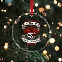 Let The Pirate Shenanigans Begin Crystal Glass Ornament Funny Crossbones Freebooter - Wonder Print Shop