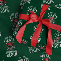 Let The Pirate Shenanigans Begin Wrapping Paper Roll Pirate Skull
