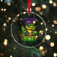 Let The Shenanigans Begin Mardi Gras 67 Meme Crystal Glass Ornament Funny Alligator Mardigator Six Seven